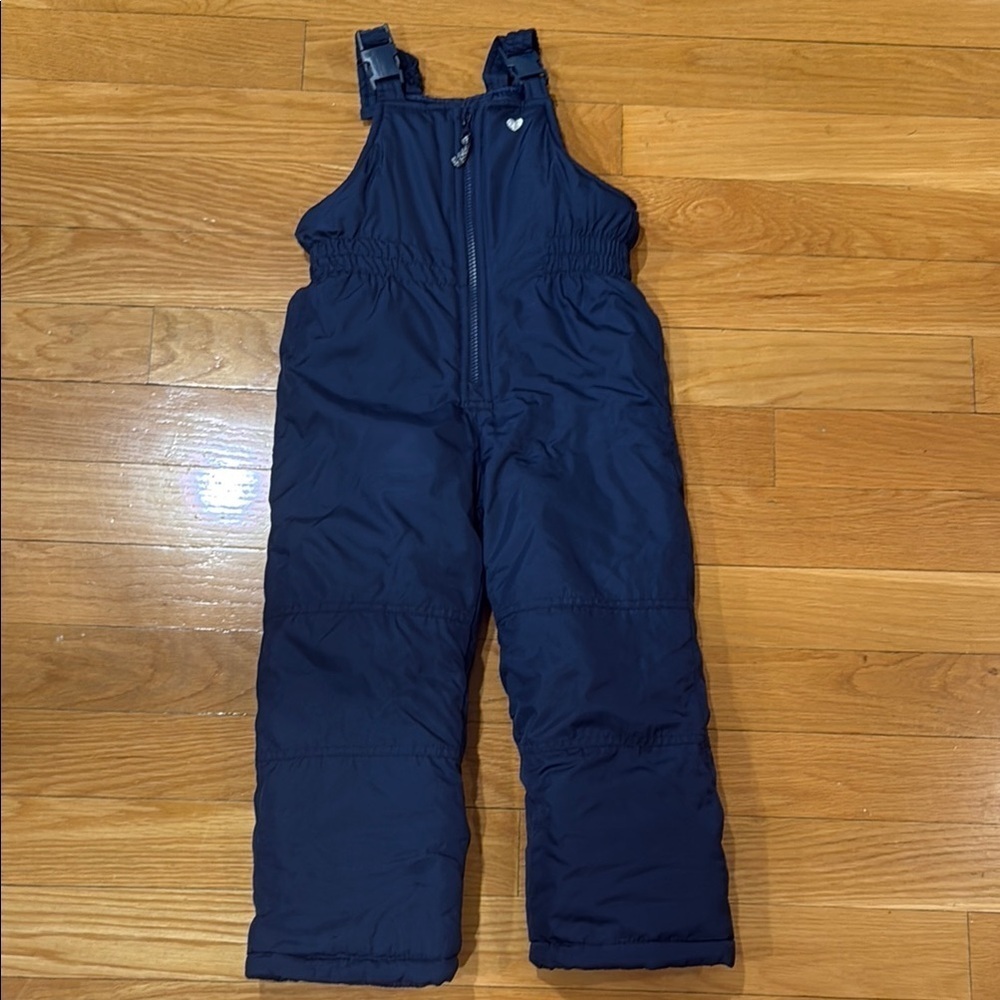 Carter’s girls navy blue bib snowpants size small/4 .